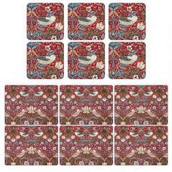 Crimson Craze Strawberry Placemats & Coasters – 6-Pack