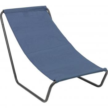 Matt Black Navy Folding Beach Lounger