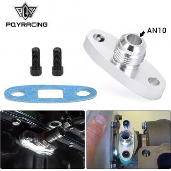 PQY Turbo Oil Drain Flange 10AN for GT40 GT42 GT45 GT47 GT55 Silver