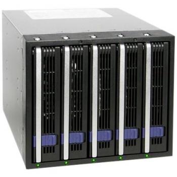 Cremax MB455SPF‑B Ice Dock: 5‑Hot‑Swap SATA 2 HDD Aluminum Rack – Black