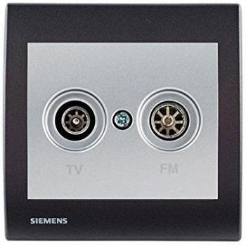 Pack de prise TV/FM Silver Delta Iris + plaque basic Anthracite par Siemens