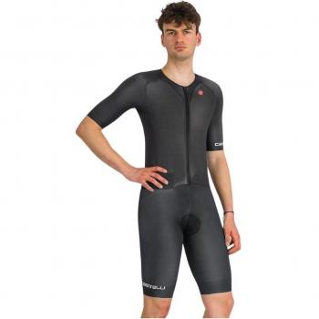 Traje integral Castelli Sanremo BTW rojo corsa corto negro