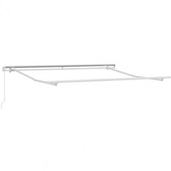 VidaXL 3’ × 8’ White Metal Awning, Manual Version