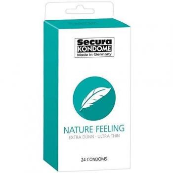 Secura Authentic Experience Transparent Lubricated Condoms, 24 Count
