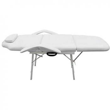 VidaXL Camilla de esteticista cuero sintético blanca 185x78x76 cm