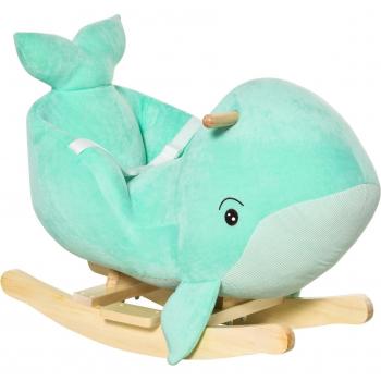HOMCOM Balancín Ballena para Bebés con Reposapiés y Sonidos