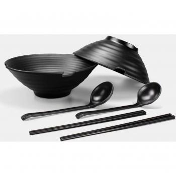 Bol à ramen japonais noir 2 pièces