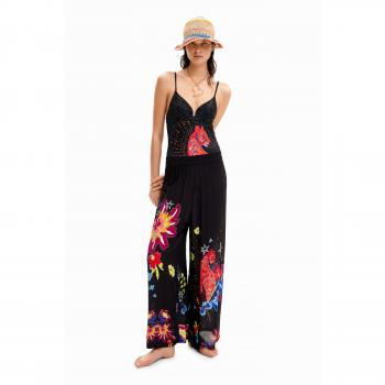 Desigual Donna Pantalone Art 24swmw05 Nero Jungle