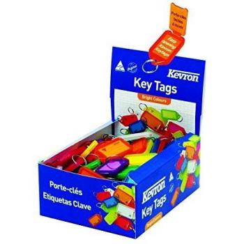 Kevron Key Tags Plastic Assorted Colours Pack 100 ID5AC100Z 66644EX