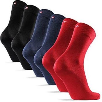 Multicolour Bamboo Dress Socks (2x Apple Red, 2x Black, 2x Navy)