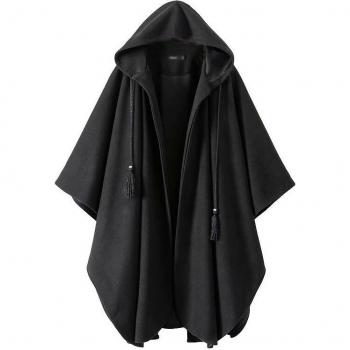 XITAO Hoodie Grande Mujer: Plisado, Capucha y Collar Negro Fresh