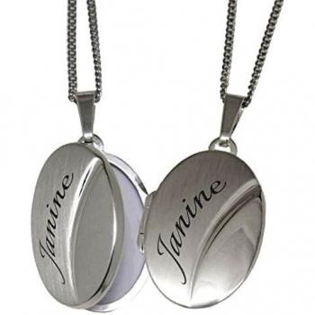 925 Sterling Silber Medaillon – Ovale Form, individuell graviert