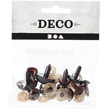 Yeux et nez pour peluches 10-15 mm, 12 pièces