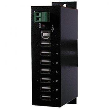 EXSYS EX-1177HMV Noir – Hub 7 USB 2.0, montage DIN, tension continue