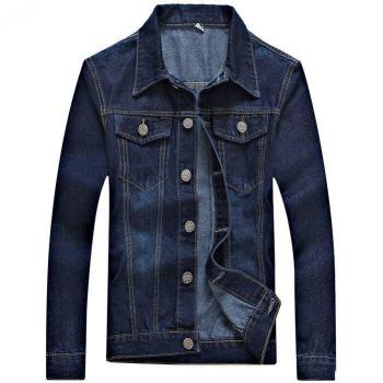Manteau Denim Slim – Bleu Sombre, Hommes