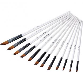 12pcs Wooden Handle Watercolor Paint Brush Set