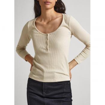Pepe Jeans Colby Sand T-Shirt with Long Sleeves – Women's XS