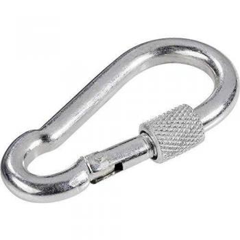 Moschettone con ghiera di sicurezza a vite TOOLCRAFT 486771 (L x L) 70 mm x 7 mm