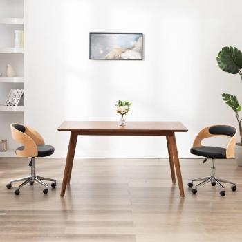 VidaXL Meubles de Salle à Manger : Chaises Pivotantes Bois Courbé + Similicuir