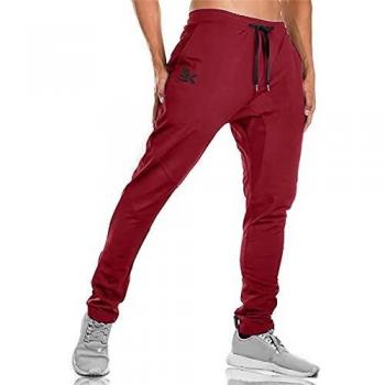 BROKIG Men's Gym Joggers Sweatpants, Casual Slim Fit Running Trousers Tracksuit Jogging Bottoms with Double Pockets