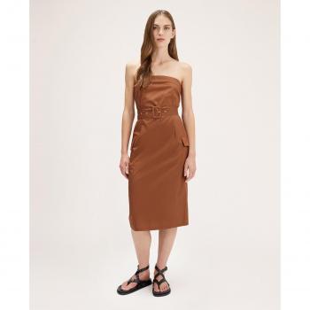 Motivi Vestido de Popelina con Bustier Negro