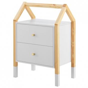 Juskys Nachttisch Enny, 2 Schubladen, sicheres Design