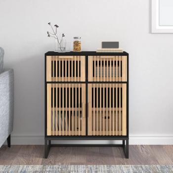 Engineered Wood Sideboard Black 60x30x75 cm