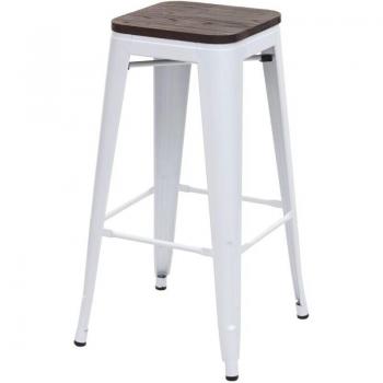 Tabouret empilable blanc au style industriel