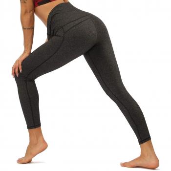 Yavero Long Jogginghose Frau – High Waist, Elastische Tummy‑Control, Taschen (Grau)