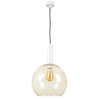 Lustre Blanc E27 en Verre et Métal