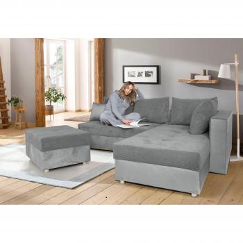 COLLECTION AB Ecksofa, grau, mit Schlaffunktion