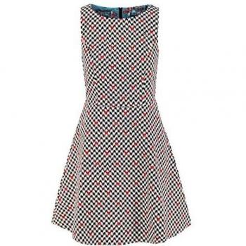Blutsgeschwister Damenkleid Elodie – Classic Chic, Schwarz/Weiß/Rot, XS