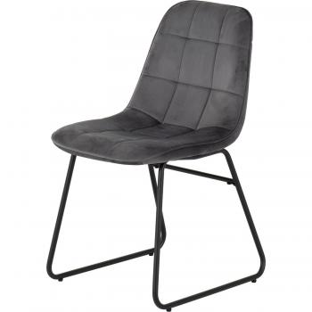 Lukas Set of 2 Velvet Grey Dining Chairs