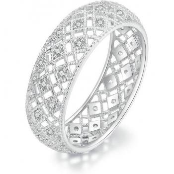 Anello in argento sterling 925 con design esclusivo e pavé di CZ
