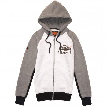 Superdry Grauer Herren-Kapuzenpulli – Größe XS – Blizzard Grey Marl/Black
