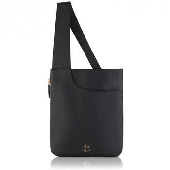Radley Pockets Black Leather Extendable Medium Zip Top Crossbody Bag