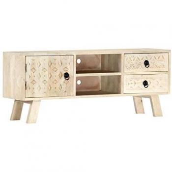 TV Stand in Mango Wood 110x30x44 – VidaXL