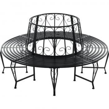 Banco de Jardín Arbolado 160x84 cm Acero Negro
