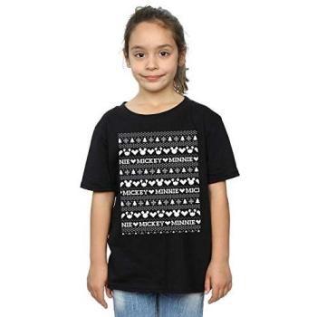 B.I.28384 Disney Kids' Christmas Tee – Black, Size 12‑13