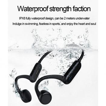 Casque de natation IPX8 à conduction osseuse avec carte mémoire