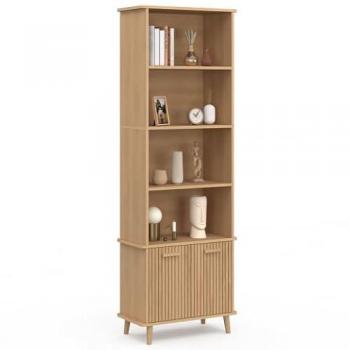 Placard Juliette : Étagère Bibliothèque 4 Niveaux en Bois Coloré