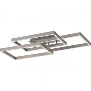 LED-Deckenleuchte Paan Silber eckig 3x 12,5W dimmbar CCT