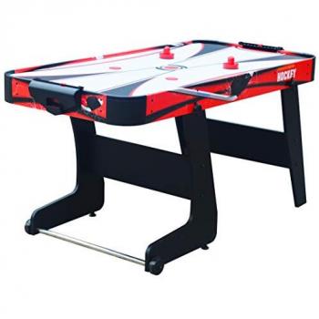 Air Hockey Plegable Moxen Negro con Rueda de Transporte y Sistema de Aire