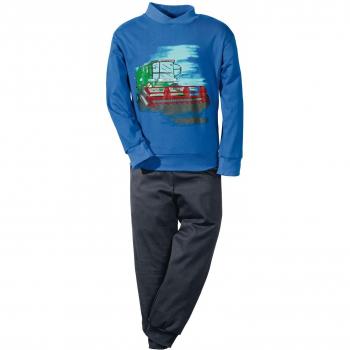 Traktorszene Schlafanzug – Kinderbutt, 1. Jersey, 86/92, Blau