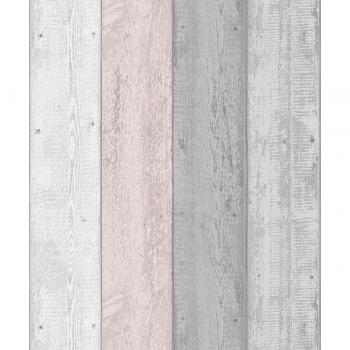 Arthouse Painted Wood Pink/Grey Wallpaper