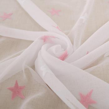 Deconovo Tende Trasparenti Voile Stelle Rosa 2 Pannelli 140x183cm