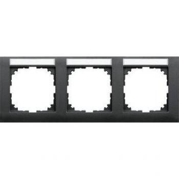 Merten M‑Pure 3‑fache Rahmenserie MEG4031‑3614 in Anthrazit, Abdeckrahmen, SKU 4042811185435