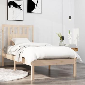 Cadre de lit en bois massif 90x190 cm – finition naturelle