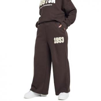 Yours Curve – Damen Jogginghose in Schokobraun mit Schriftzug