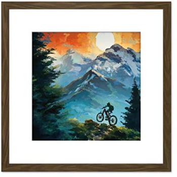 Artery8 Cyclist in Autumn Glow – 8x8” Wall Art